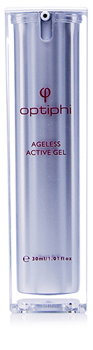 Produktfoto: Pumpflasche mit roter Aufschrift Ageless Active Gel Beruhigende Anti-Aging Creme
