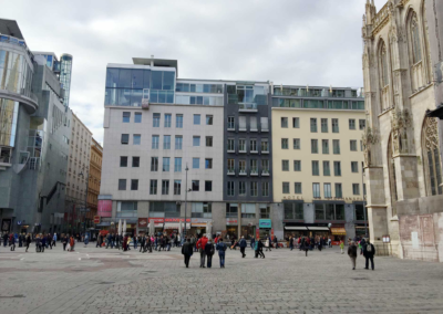 Blick vom Stephansplatz zum Studio Pulchris